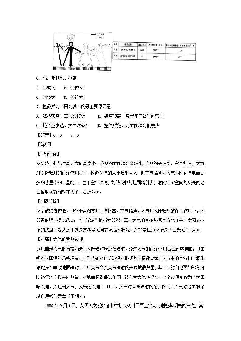 【地理】山东师范大学附属中学2018-2019学年高一上学期第一次学分认定考试（解析版）03