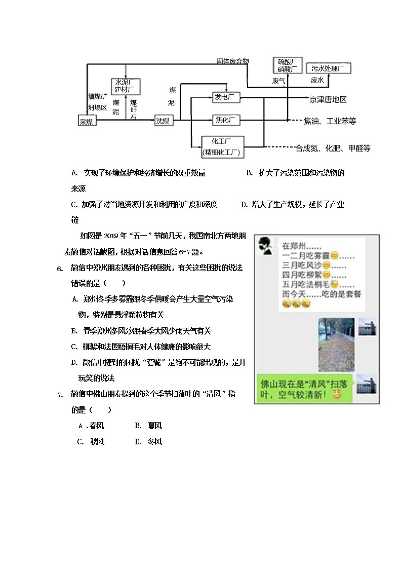 2019-2020学年广东省阳春市第一中学高二上学期月考三地理试题 word版02