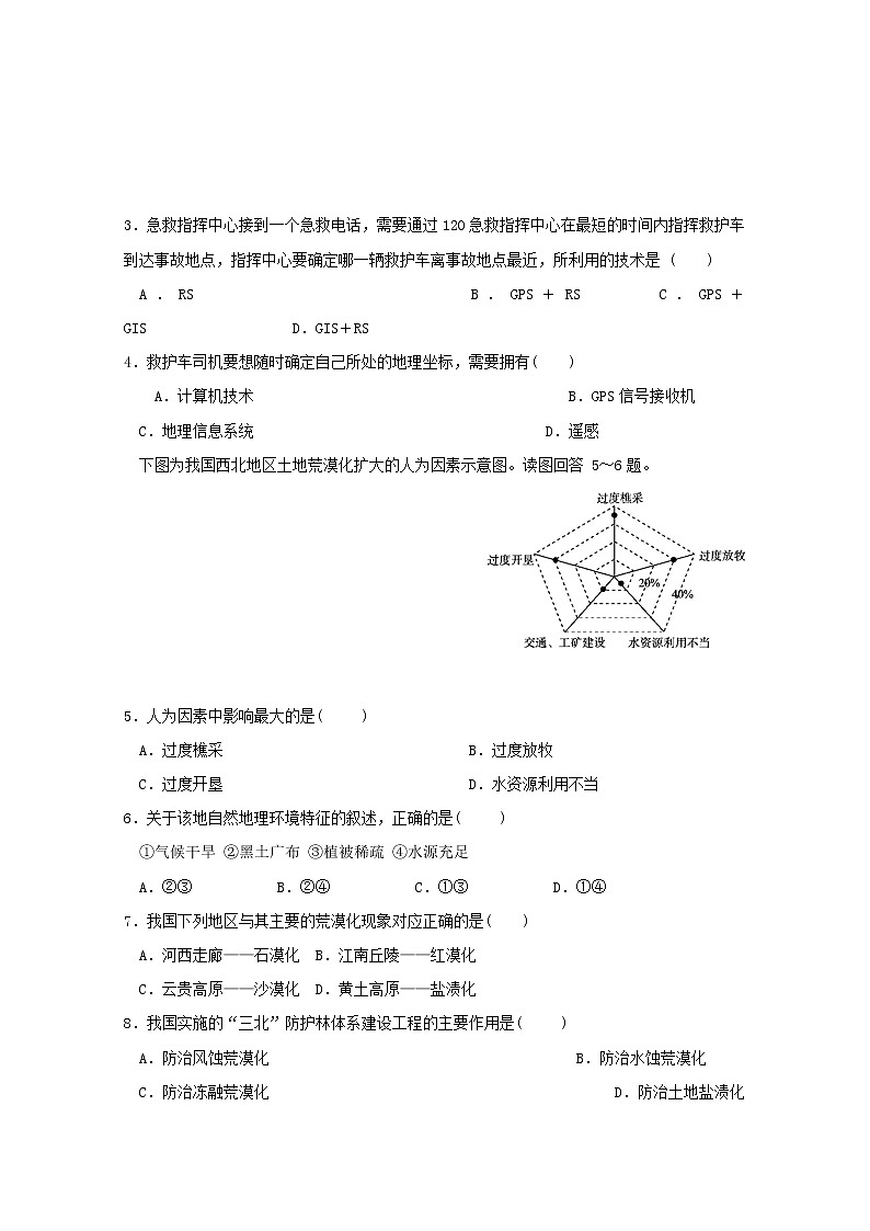 2019-2020学年黑龙江省大庆市第四中学高二上学期第二次月考地理试题 Word版02