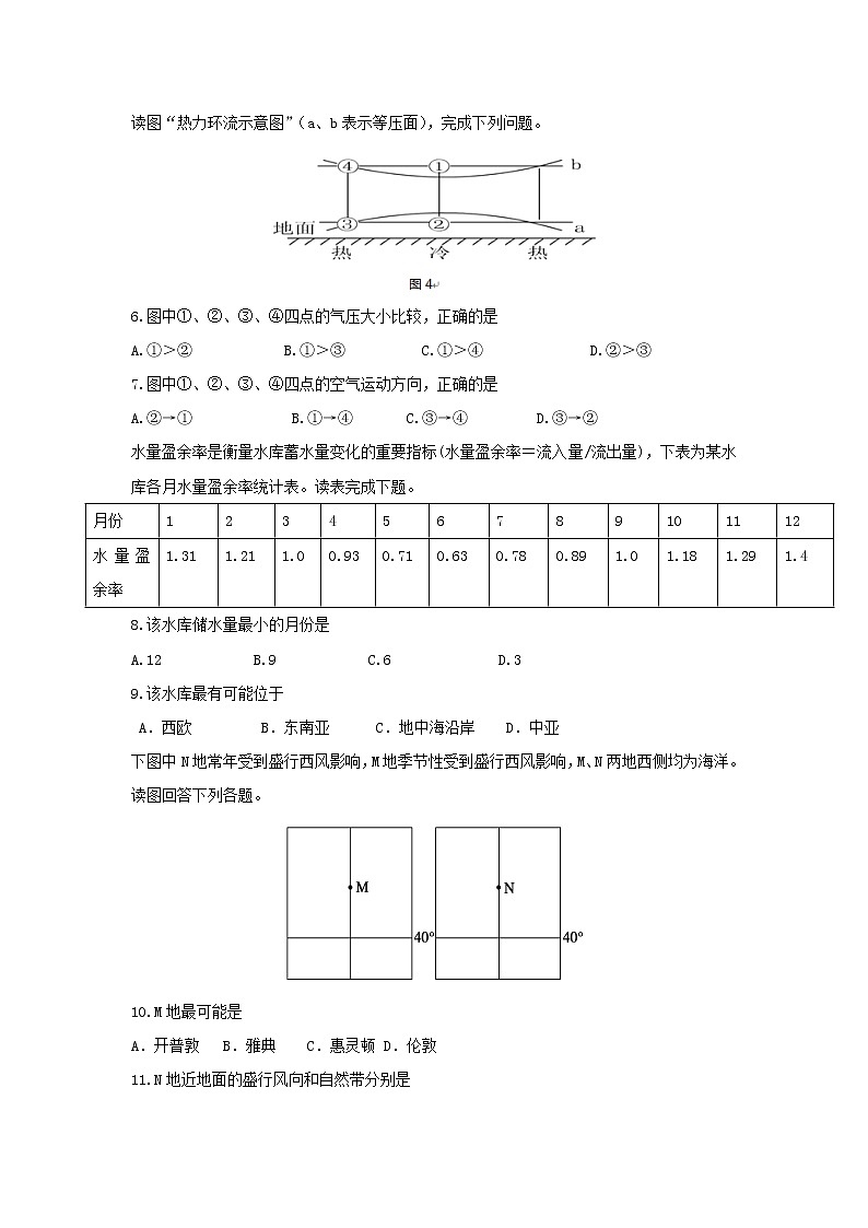【地理】河北省衡水中学滁州分校2018-2019学年高一上学期期中模考 试卷02