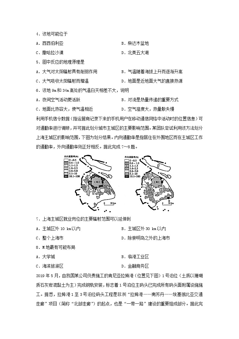 【地理】四川省遂宁市射洪中学2019-2020学年高二下学期入学考试试题02