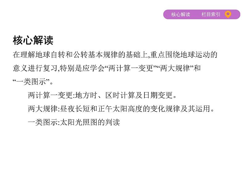 2019届 二轮复习:专题二 地球的运动规律 课件(65张)04