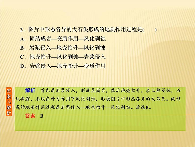 2019届 二轮复习 专题微练 :专题微练6地壳运动规律课件(23张)04