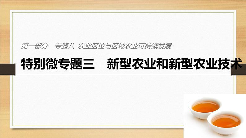 2019届二轮 复习课件:专题八 农业区位与区域农业可持续发展 特别微专题三 课件(33张 )(全国通用)01