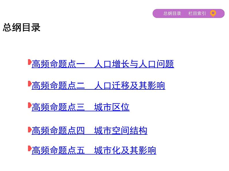2019届 二轮复习 :专题八 人口与城市 课件(91张)02