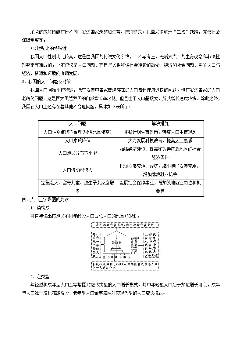2019届 二轮复习微专题6.1 人口数量的变化 学案 (全国通用) Word版含解析03