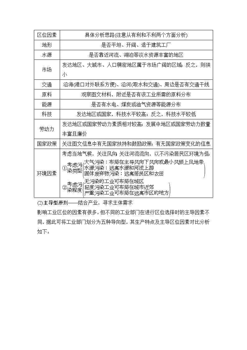 2019届 :第二部分 专题通关攻略 专题九工业区位、区域工业化与产业转移 学案(全国通用) Word版含答案02