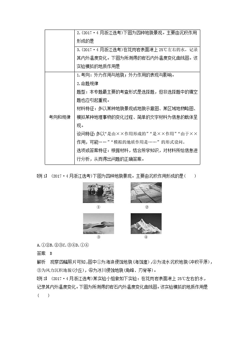 2019届 二轮复习 专题二地球表面的形态微专题6外力作用与地表形态学案(浙江选考)Word版03