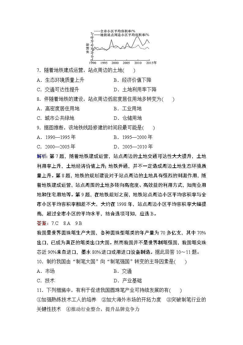 2020届二轮 优化重组卷4 人文地理区位因素的分析(B卷)03