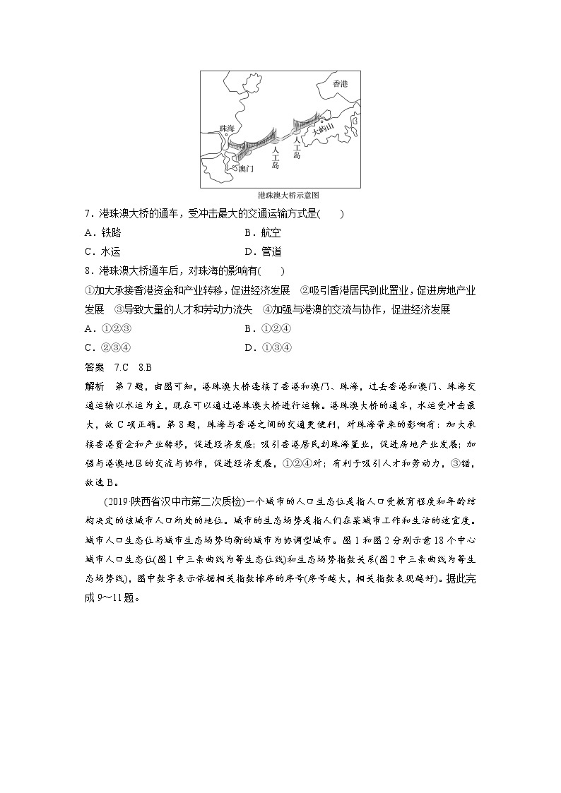 2020届《步步高》大二轮复习专题训练：专题六  人口、城市和交通03