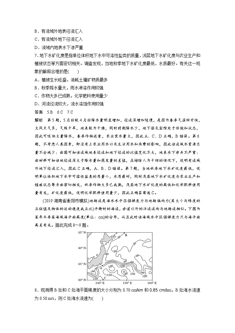 2020届《步步高》大二轮复习专题训练:专题三 水体运动规律03