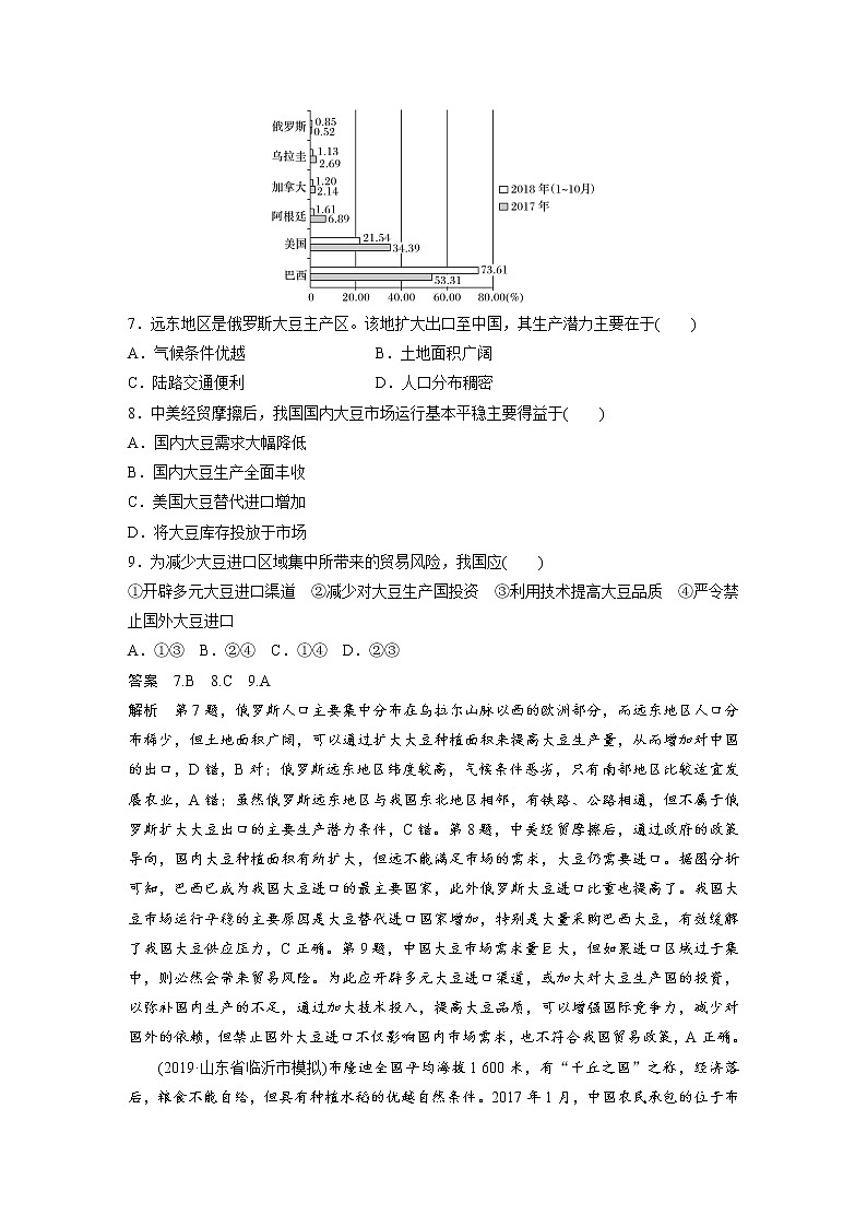 2020届《步步高》大二轮复习专题训练:专题七 农业生产活动03