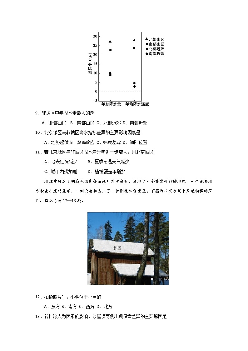山东省淄博市淄川区般阳中学2020届高三下学期入学衔接考试地理试题03