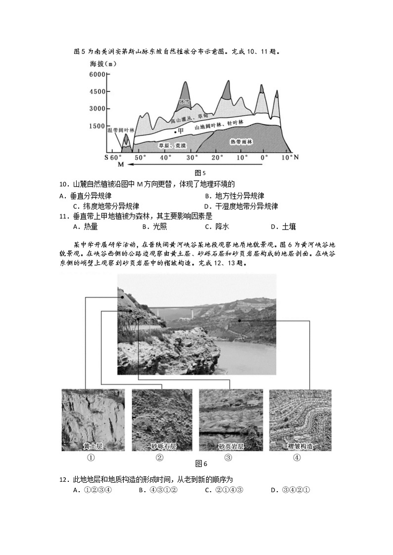 北京市第八中学2020届高三下学期自主测试(一)地理试题第3页