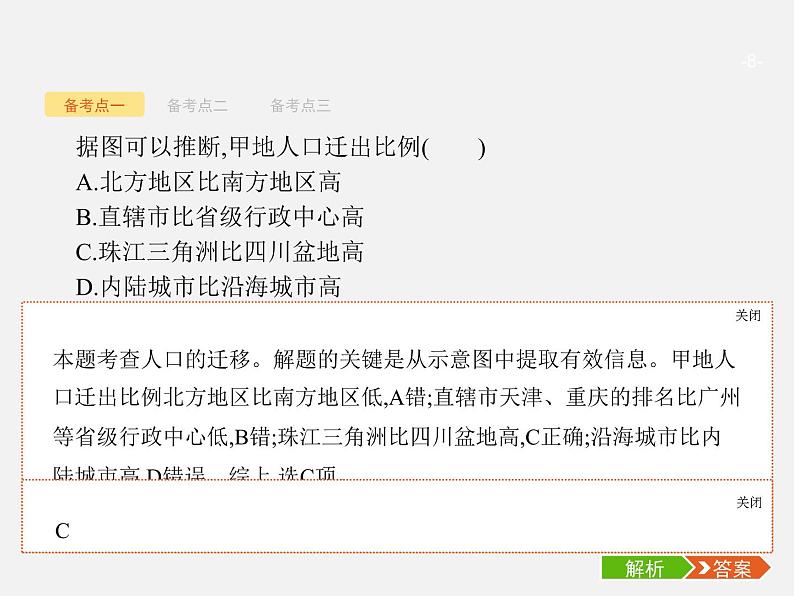 【浙江选考】2018年高考地理二轮专题复习课件:第16讲 人口迁移08