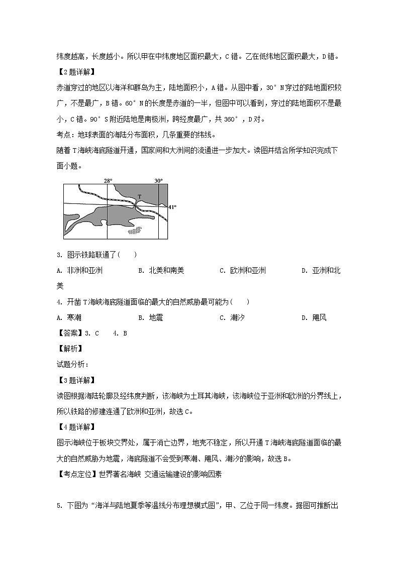 2018-2019学年重庆大学城第一中学校高二下学期第一次月考地理试题 解析版第2页