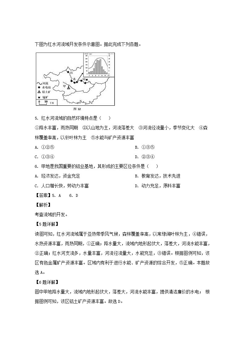 2018-2019学年四川省射洪县射洪中学高二下学期第一次月考地理试题 解析版第3页
