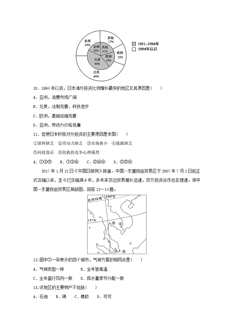 2018-2019学年江西省上饶中学高二上学期开学检测地理试题(零班) Word版第3页