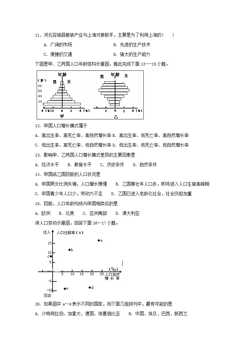 2018-2019学年黑龙江省青冈县一中高二上学期开学考试地理试题 Word版第3页