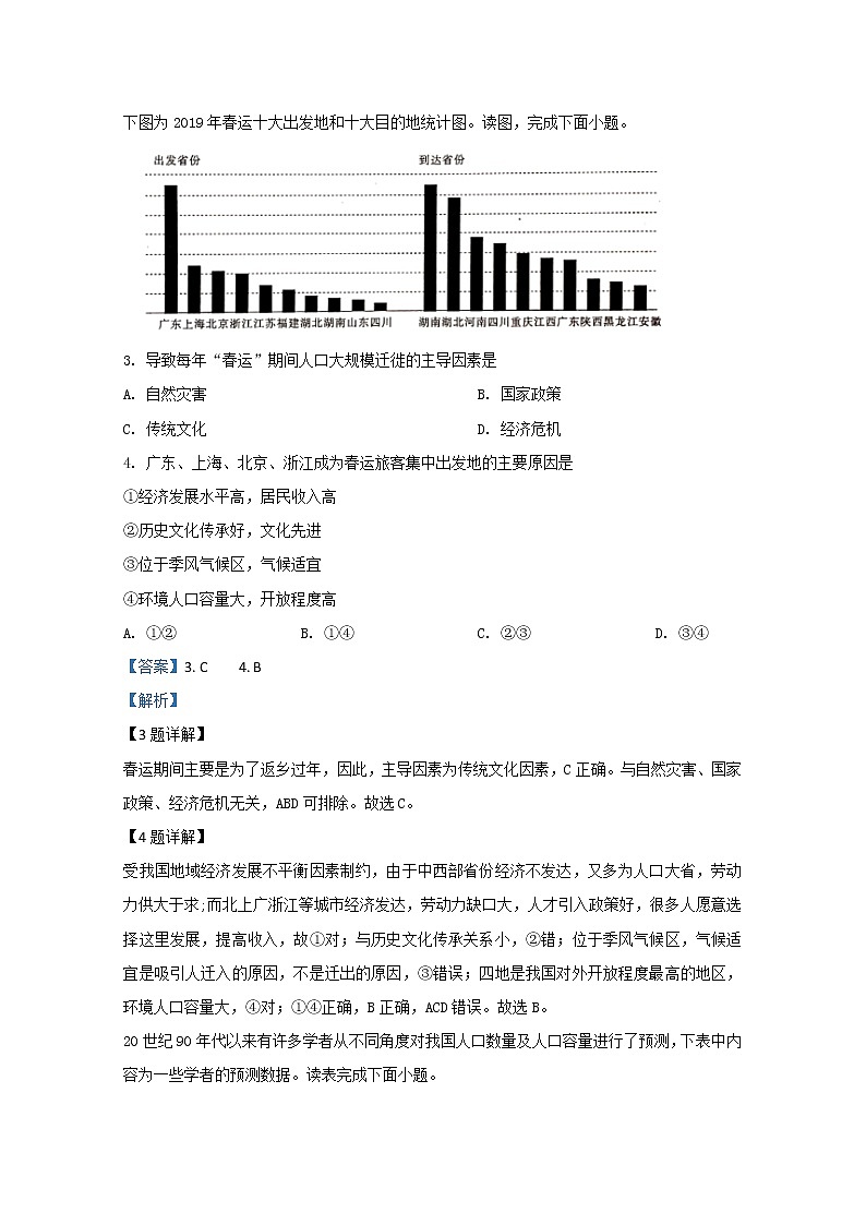 天津市耀华滨海学校2019-2020学年高一下学期期中考试地理试题第2页