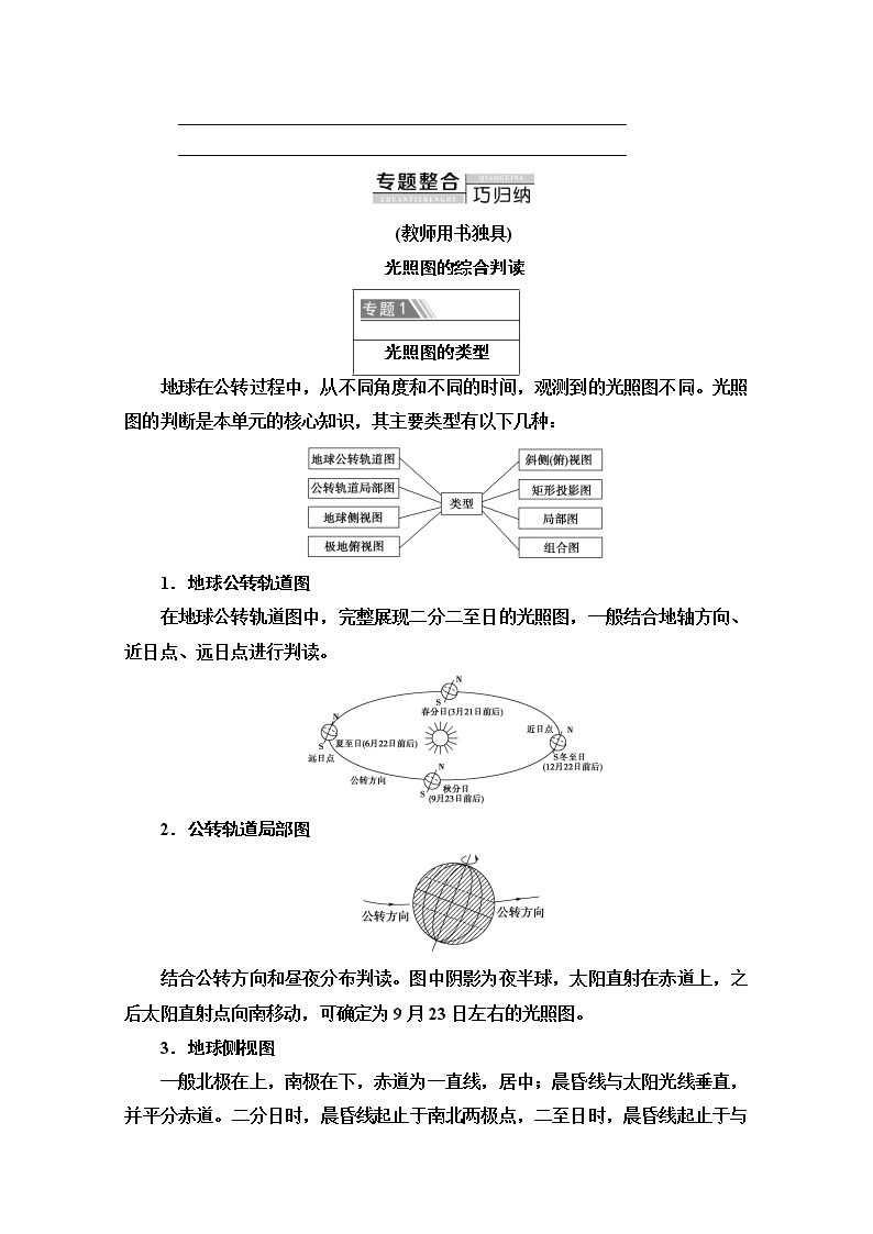 2020-2021学年地理中图版必修1教师用书：第1章章末小结与测评02