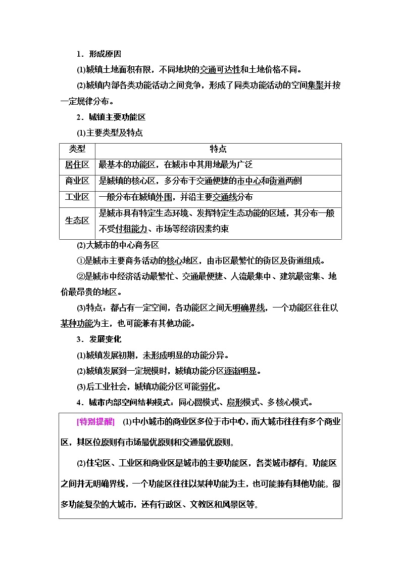 （新教材）2019-2020学年鲁教版地理必修第二册教师用书：第2单元第1节　城乡内部空间结构02