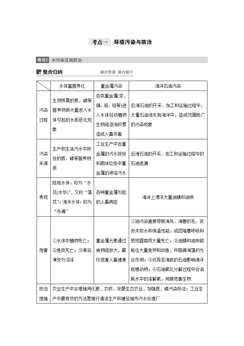 2021年高考地理一轮复习 第3部分 区域发展 第2章 第34讲 环境保护 教案02
