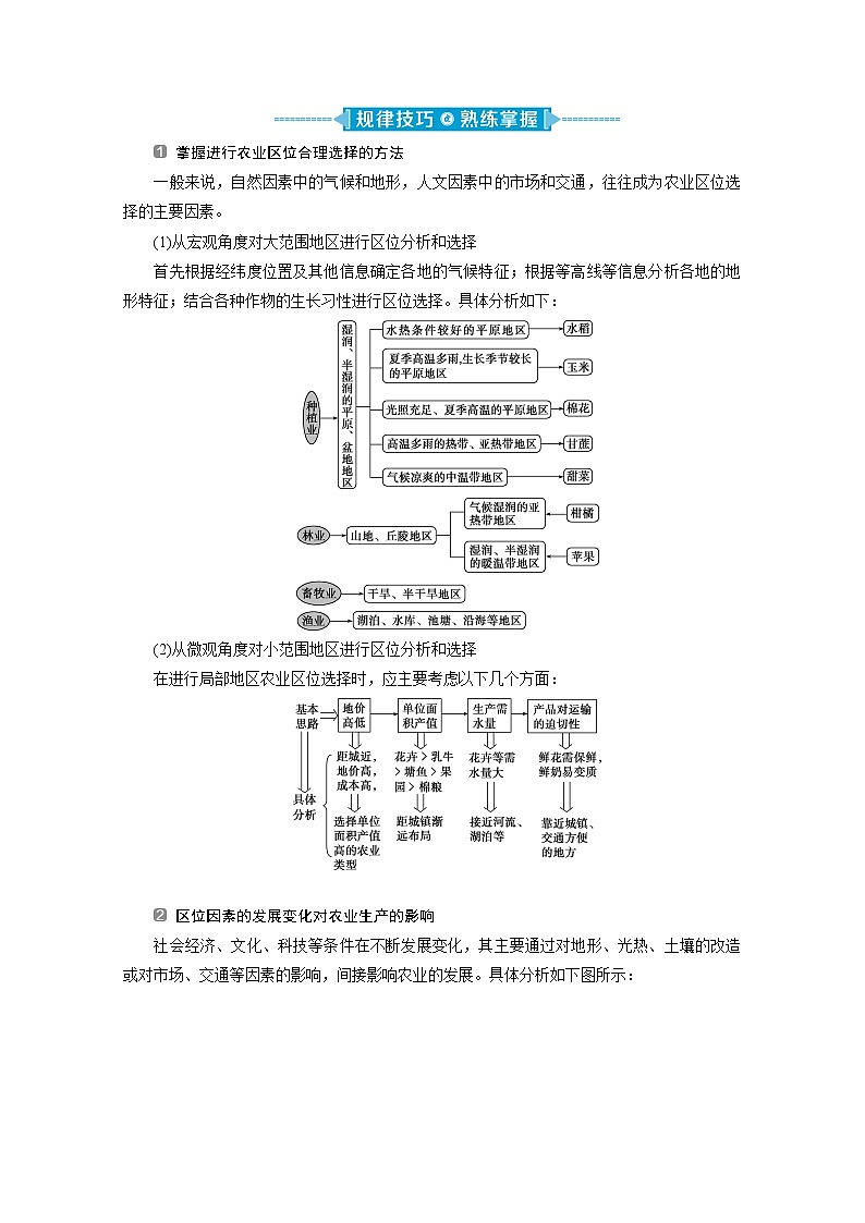 2020新课标高考地理二轮讲义:命题主题六 农业区位理论02