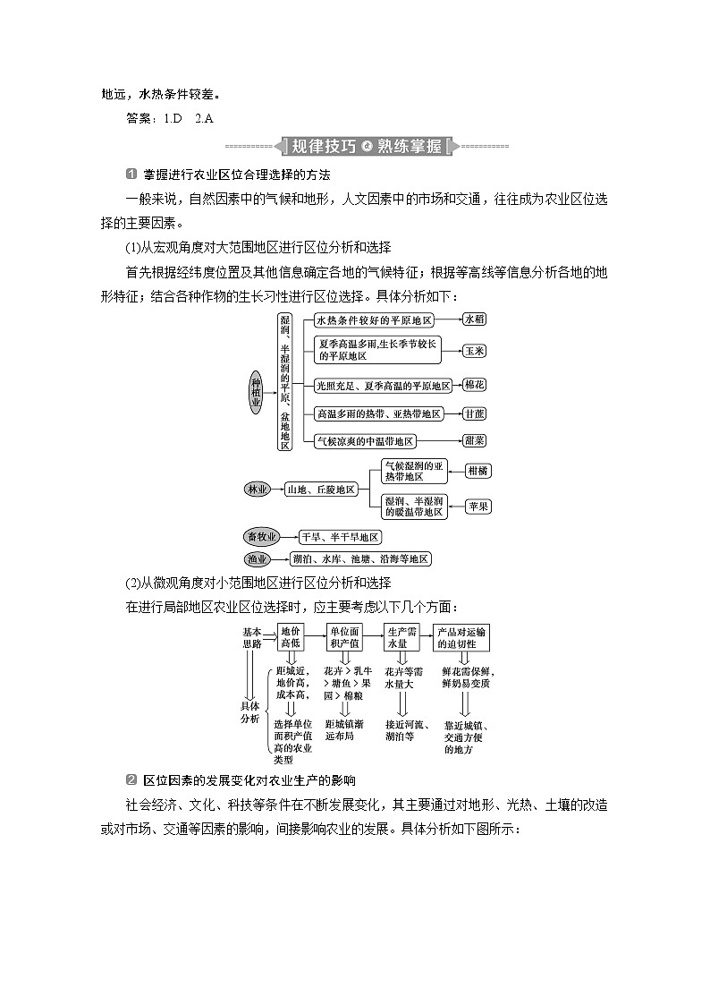 2020江苏高考地理二轮讲义:命题主题六 农业区位理论02