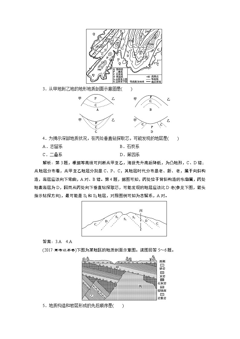 2020江苏高考地理二轮讲义:命题主题四 地壳变动规律02