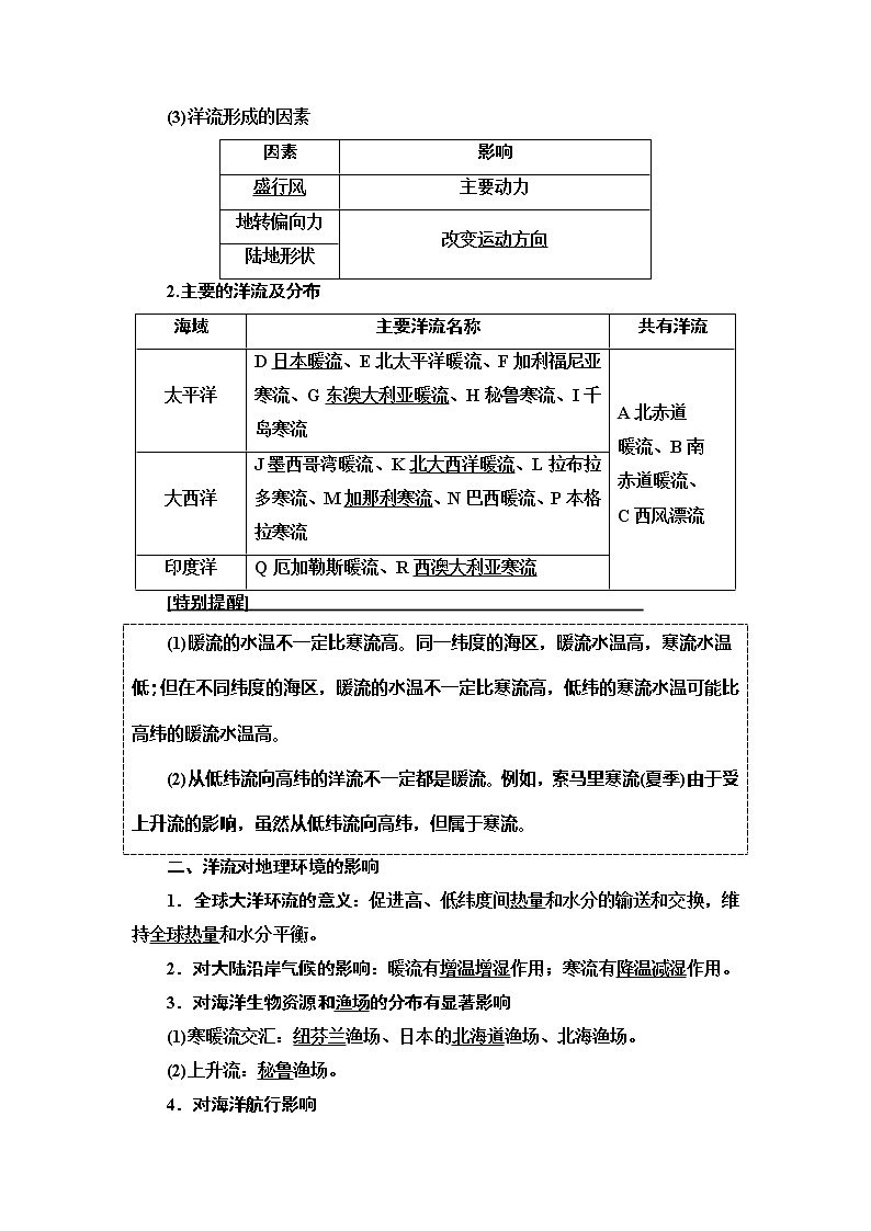 2021高考地理精准大一轮复习新高考地区专用讲义:第3章第2讲 大规模的海水运动02