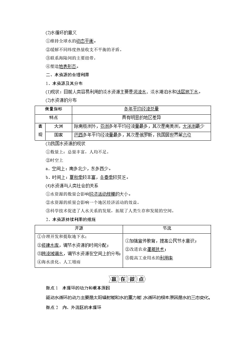 2021版新高考选考地理(人教版)一轮复习教师用书:第12讲 自然界的水循环和水资源的合理利用02