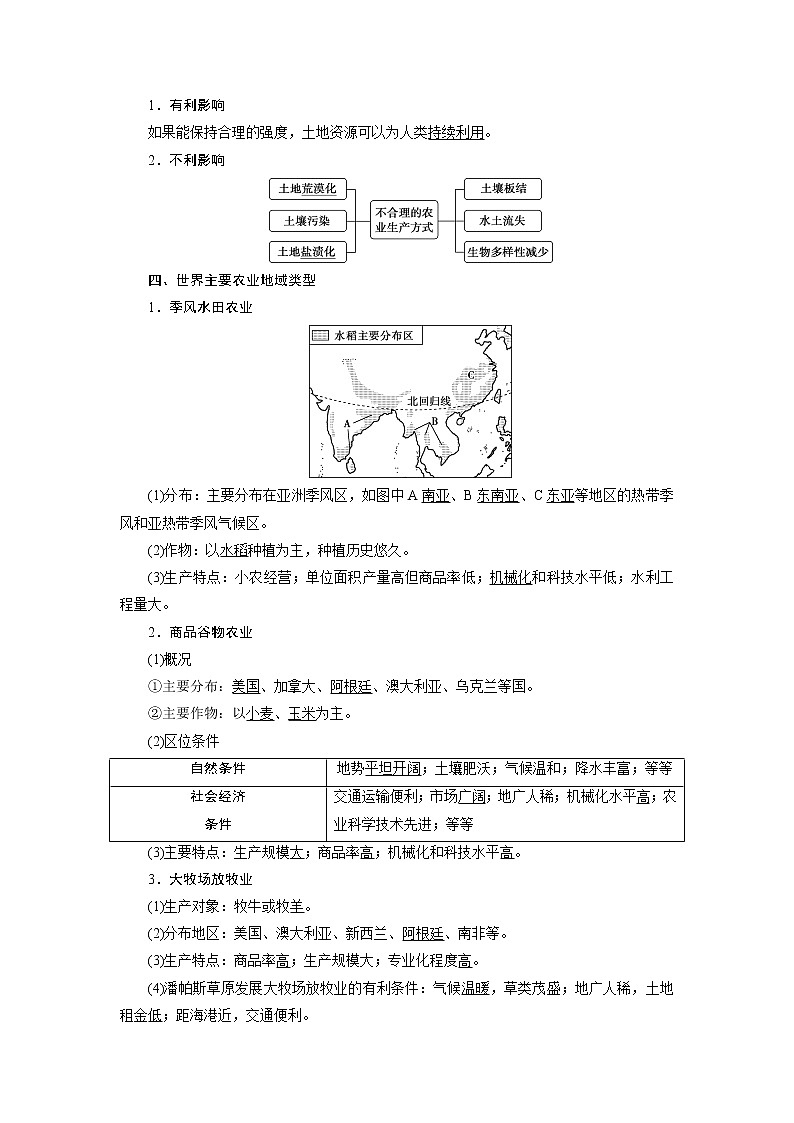 2021版新高考选考地理(人教版)一轮复习教师用书:第23讲 农业区位因素及其变化第2页