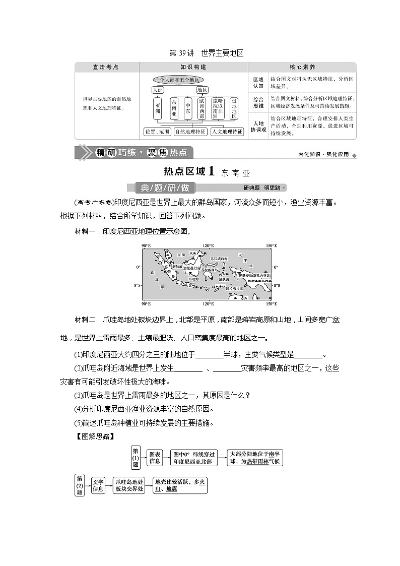 2021版新高考选考地理(人教版)一轮复习教师用书:第39讲 世界主要地区第1页