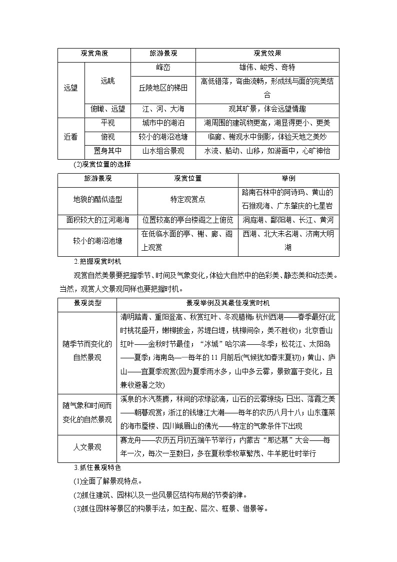 2021版高考地理(人教版)一轮复习教师用书:第42讲 旅游景观的欣赏第2页