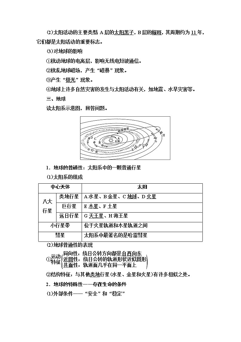 2021版鲁教版高考地理大一轮复习讲义:第1部分第1单元第3讲 地球的宇宙环境03