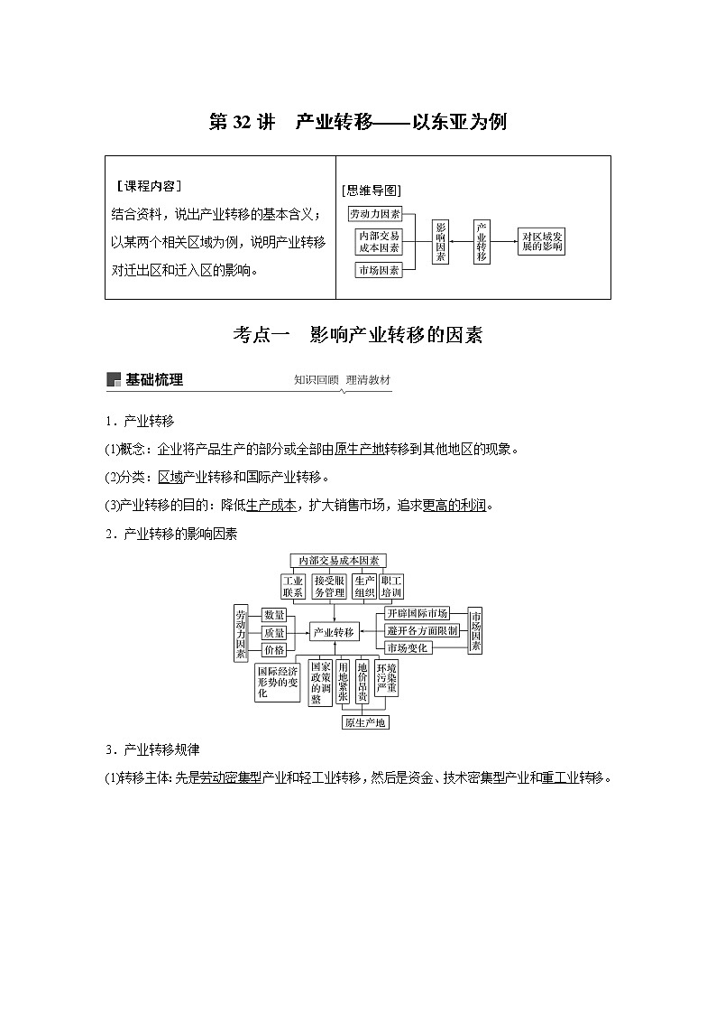 2020版地理新導(dǎo)學(xué)大一輪人教新高考（魯京津瓊）講義：必修③　第二章　流域開發(fā)與區(qū)際聯(lián)系第32講第1頁