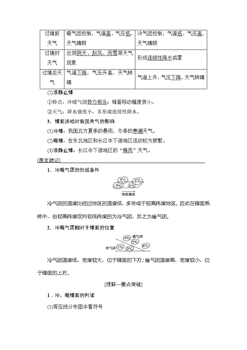 2019版高考地理总复习(鲁教版通用)一轮复习讲义:第2单元第4节 常见天气系统与气候类型第2页