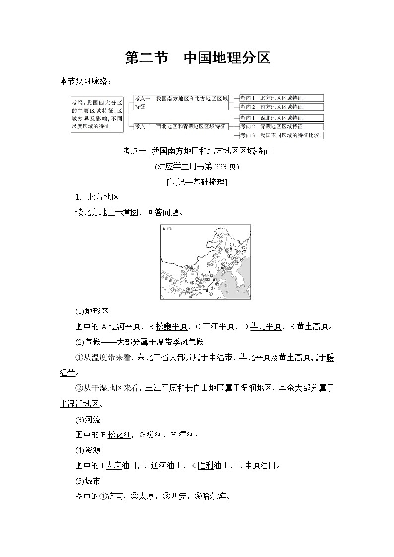 2019版高考地理总复习(鲁教版通用)一轮复习讲义:第14单元第2节 中国地理分区第1页