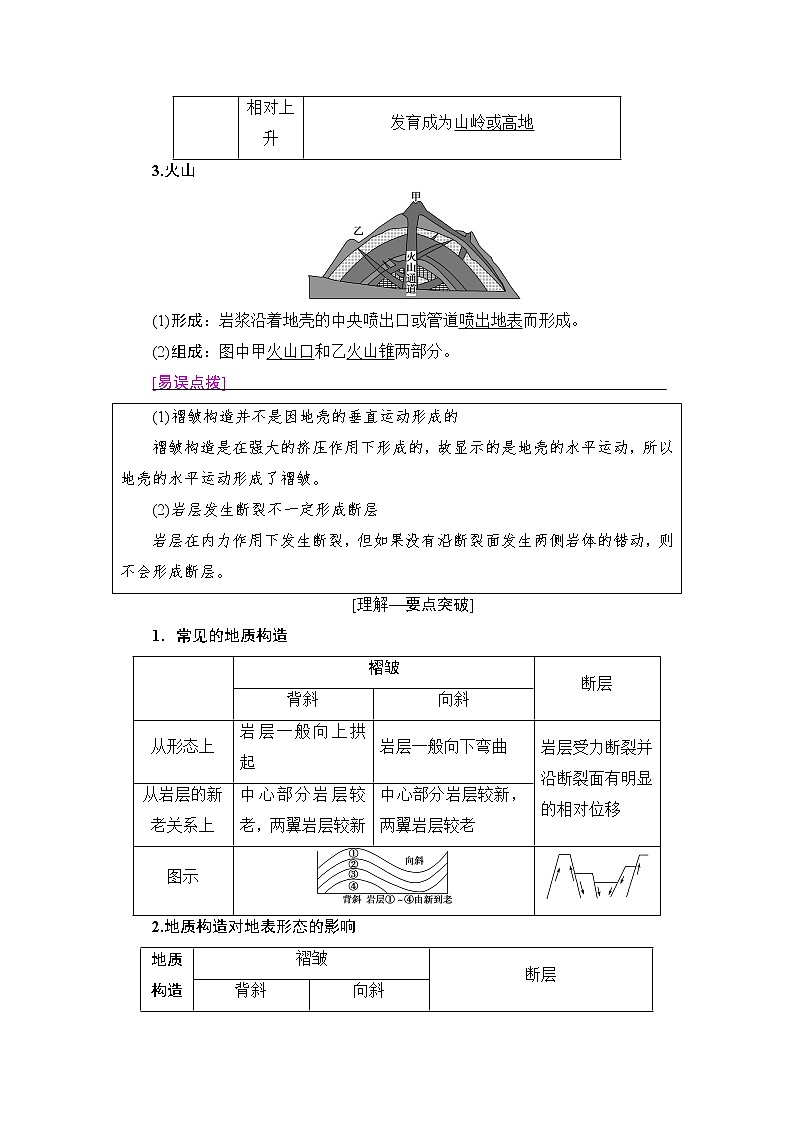 《新坐标》2019届高三地理人教版一轮复习学案:第4章第2节山地的形成02