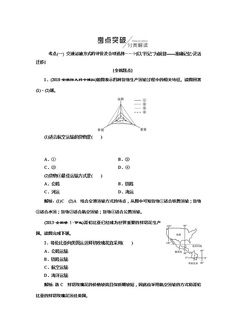 2020年高考地理人教版一轮复习教师用书:第2部分第十章 交通运输布局及其影响03