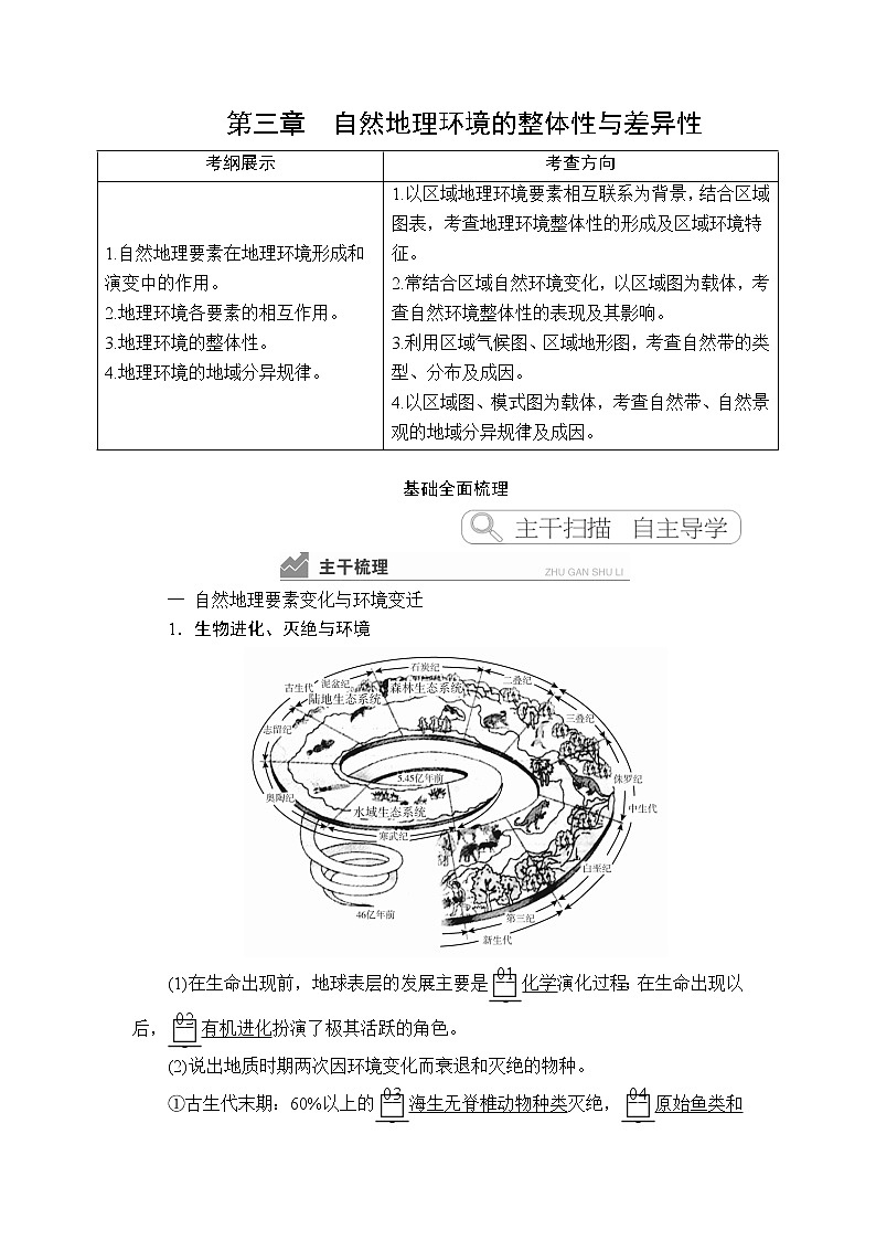 2020高三地理一轮复习提分教程(湘教版)讲义:必修1第3章自然地理环境的整体性和差异性01