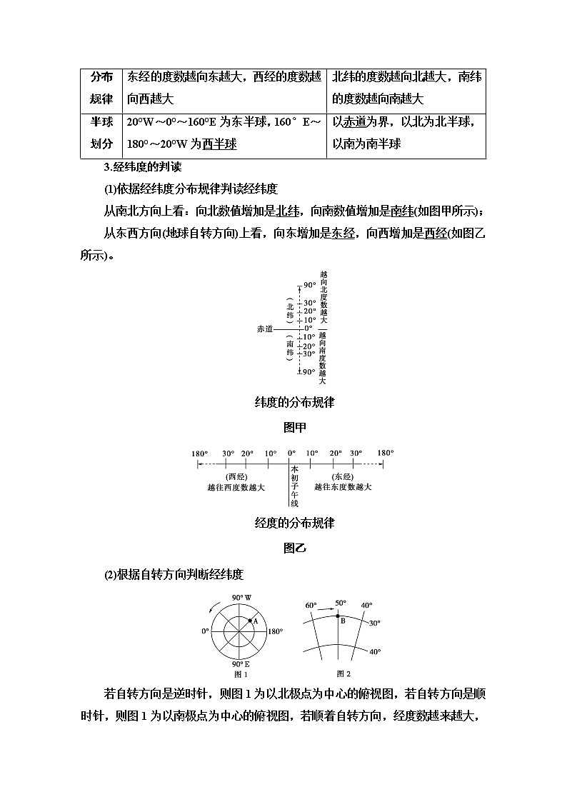 2020版新一线高考地理(中图版)一轮复习教学案:第1部分第1章第1讲 地球与地球仪03