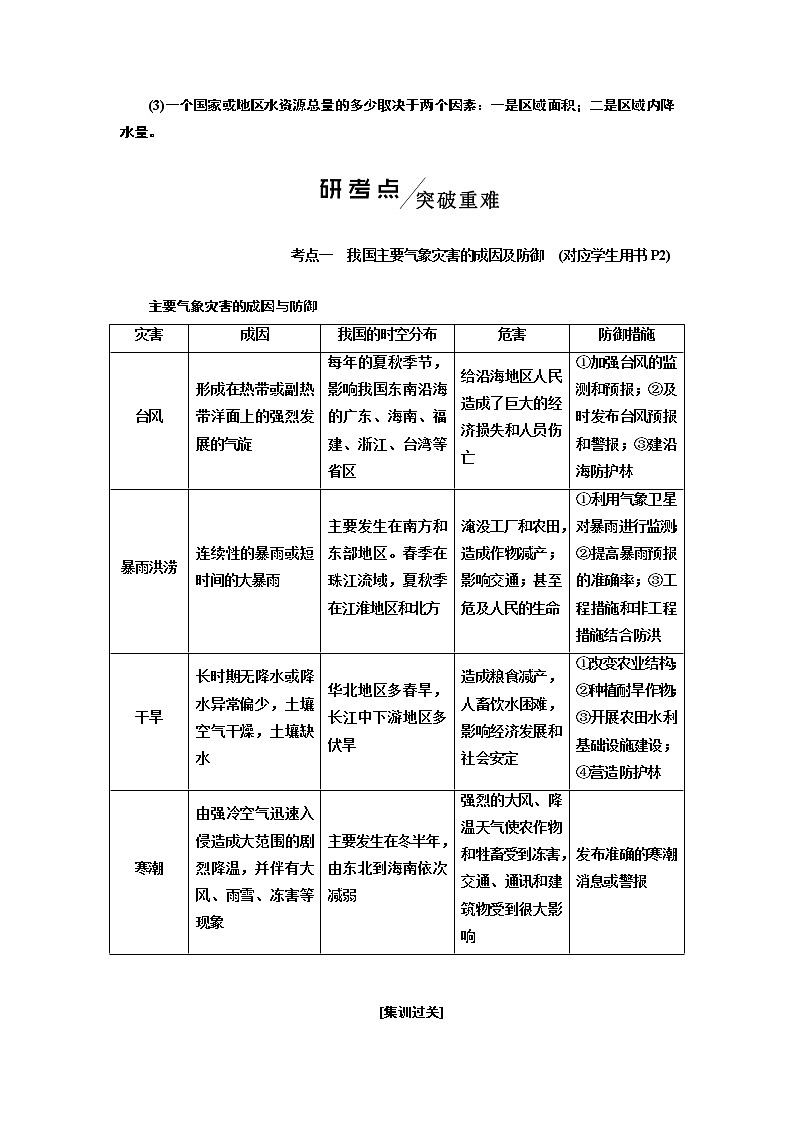2020版高考一轮复习地理中图版学案:模块一第四章第三讲寒潮水资源对人类生存和发展的意义03