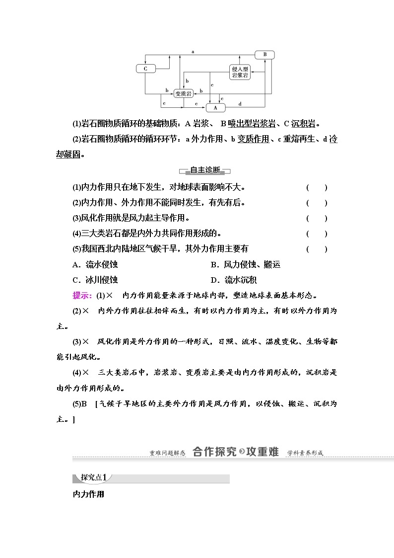 2020-2021学年地理人教版必修1教师用书：第4章 第1节　营造地表形态的力量03