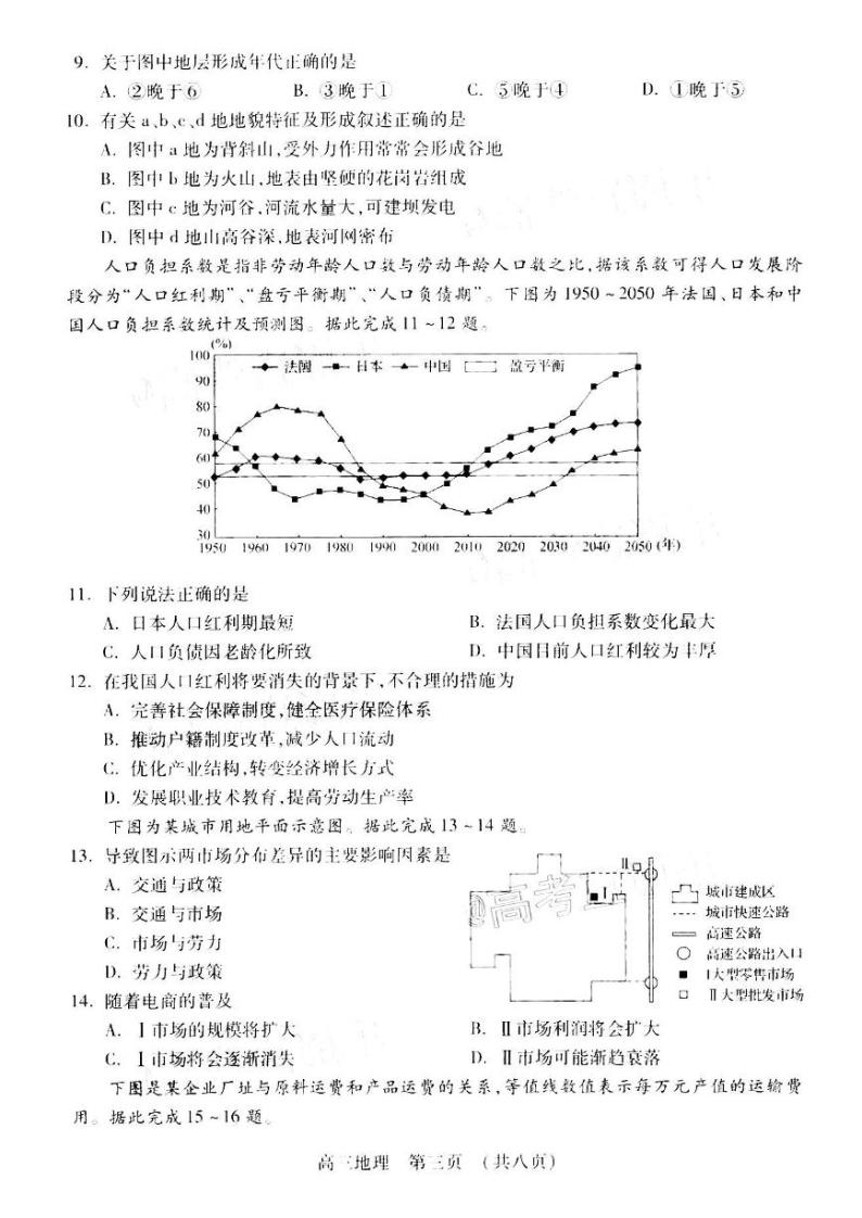 2021江苏苏州高三第一学期开学检测地理试卷答案解析03