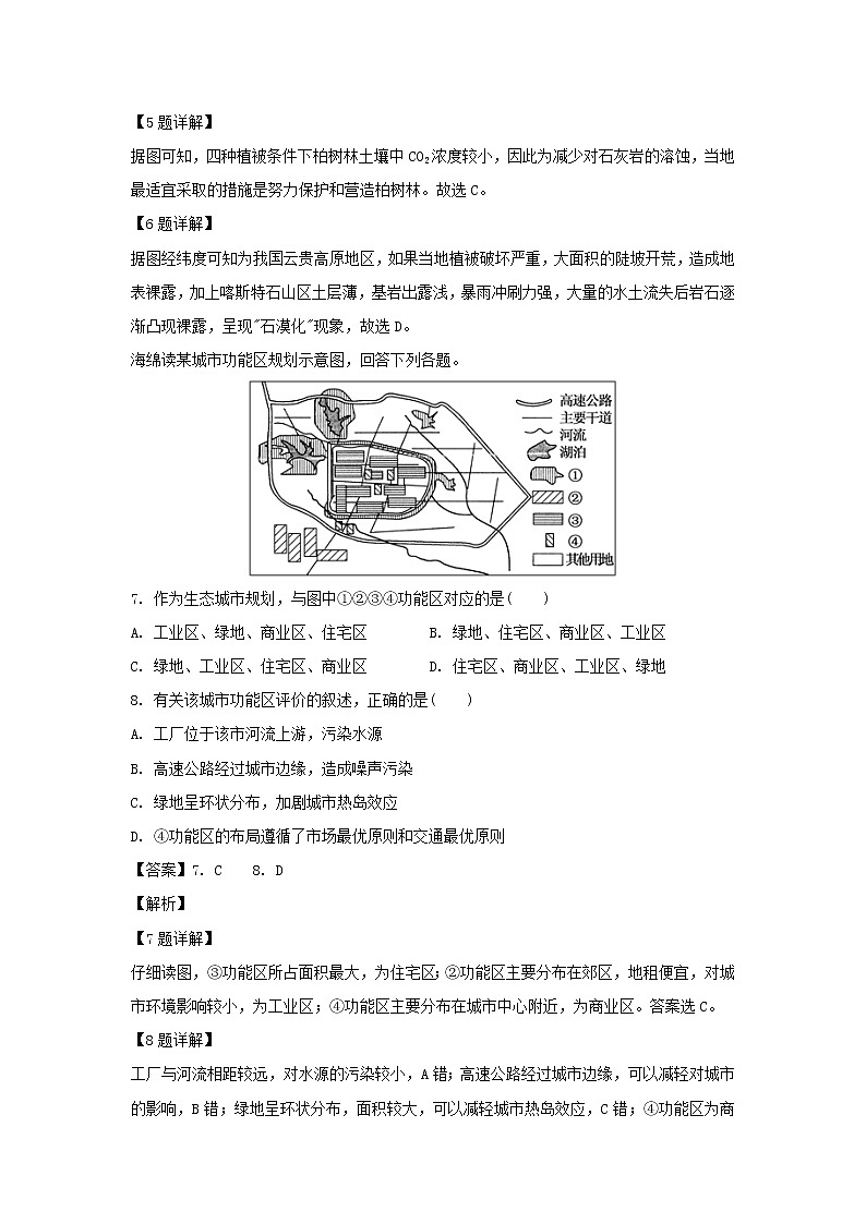 【地理】浙江省紹興市諸暨市諸暨中學(xué)2018-2019學(xué)年高二下學(xué)期期中考試試題（解析版）第3頁
