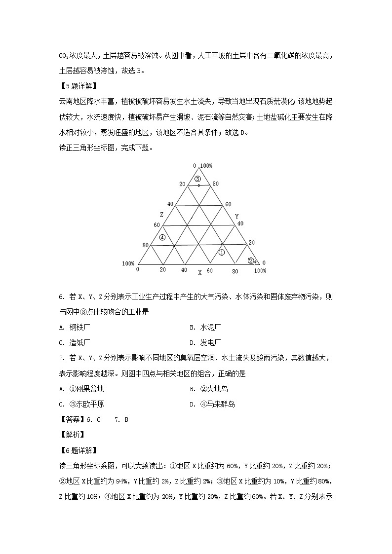 【地理】陕西省吴起高级中学2019-2020学年高二下学期第三次质量检测试题(解析版)03