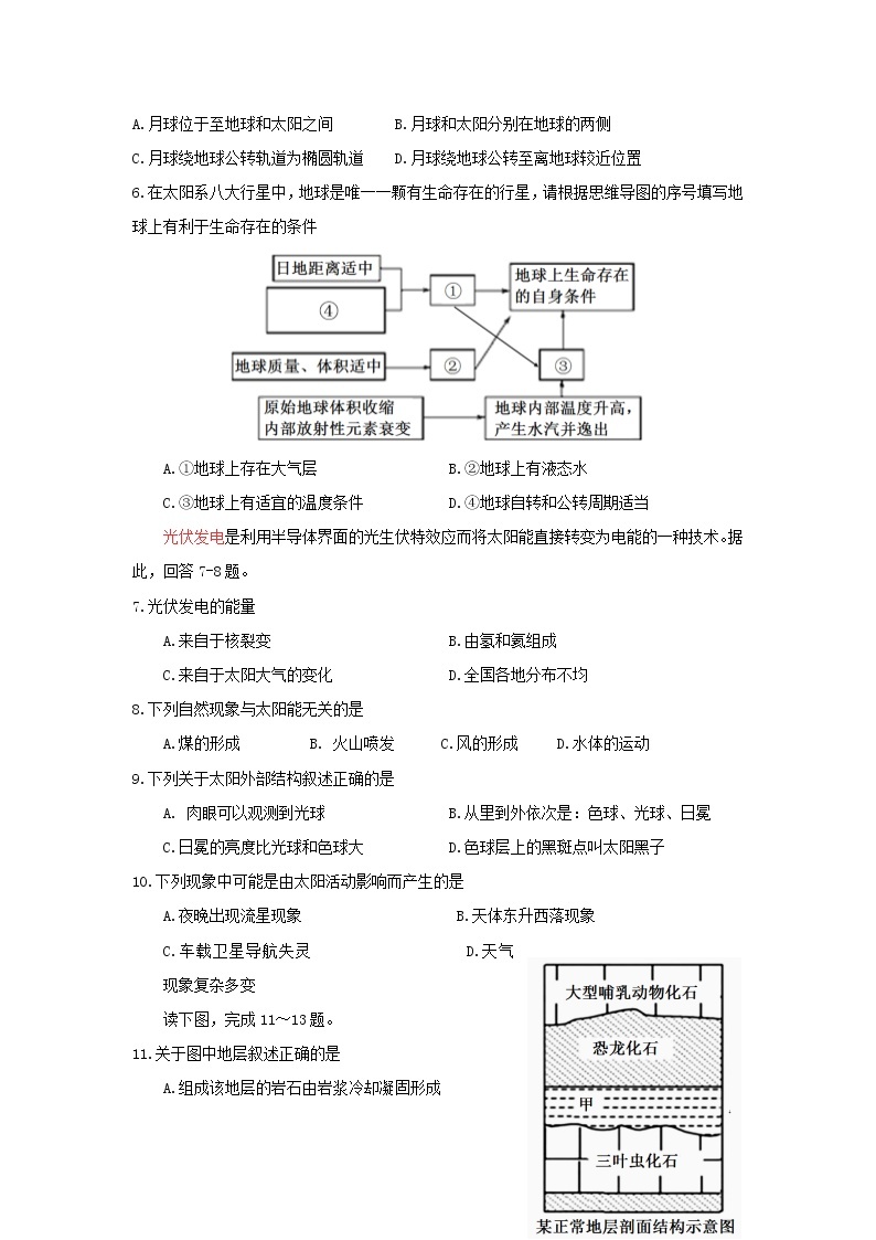 【地理】广东省深圳实验学校2020-2021学年高一上学期第一阶段考试02