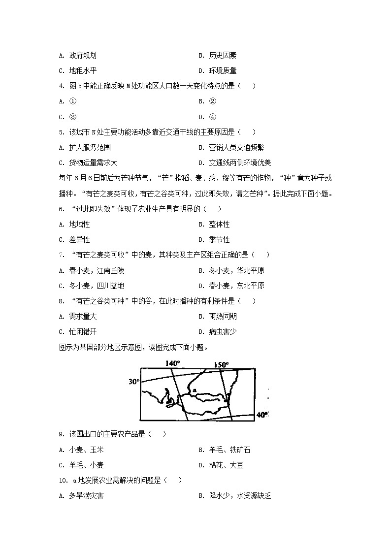 【地理】江西省上饶市横峰中学2020-2021学年高二上学期开学考试试题(统招班)02